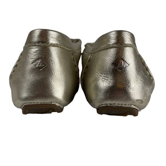 Sperry Top-Sider Metallic Gold Slip-On Flat Loafer Size 7 Summer Essential Basic - Picture 7 of 13